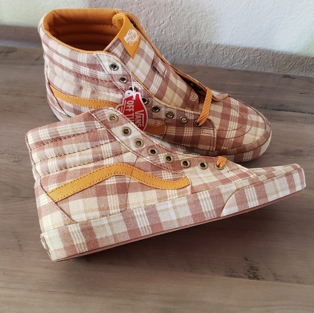 Vans Sk8-Hi Allover Retro Plaid Prep Sneakers NEW